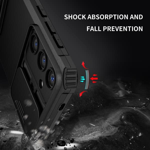 Kickstand Cover Samsung Galaxy S24 Plus Kamerabeskyttelse Sort