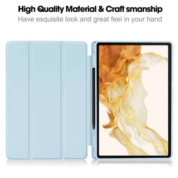 Samsung Galaxy Tab S10 Plus Etui Tri-Fold Med Pen-holder Blå
