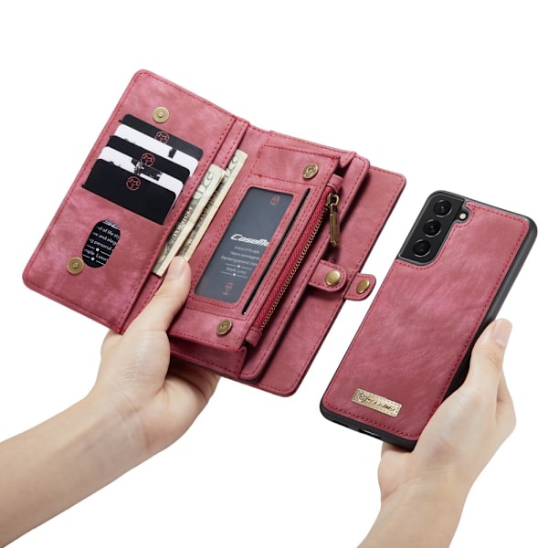 CaseMe Lompakkokotelo Multi-Slot Samsung Galaxy S21 Plus Punainen