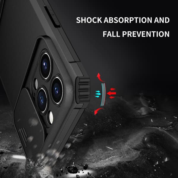 Kickstand Skal iPhone 14 Pro Max Kamerabeskyttelse Sort