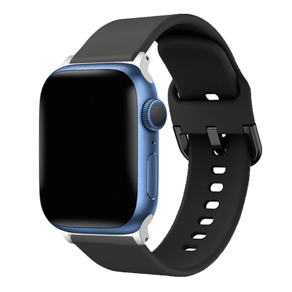 Blødt Silikonarmbånd til Apple Watch 42/44/45/49 mm Sort