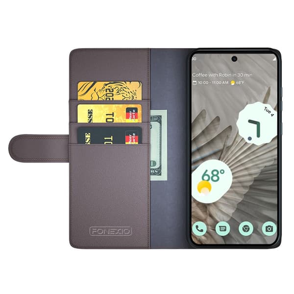 Äkta Läderfodral Google Pixel 7 Pro Brun