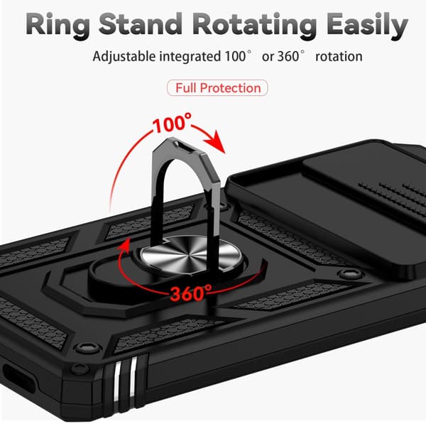 Hybridskal Google Pixel 7 Ring + Kameraskydd Svart