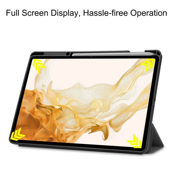 Etui Tri-Fold Galaxy Tab S7 Plus/S8 Plus 12.4 Med S Pen-holder