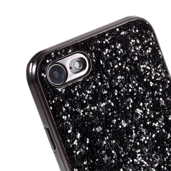 iPhone 7/8/SE Kuori Glitter Musta