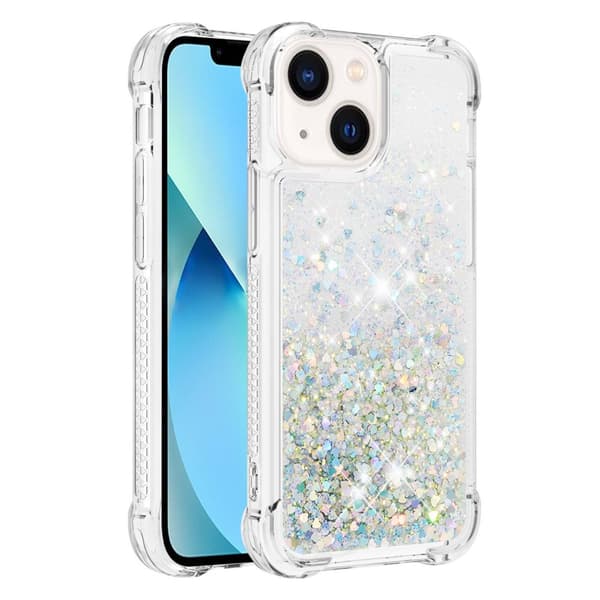Glitter Bling TPU Skal iPhone 15 Plus Silver