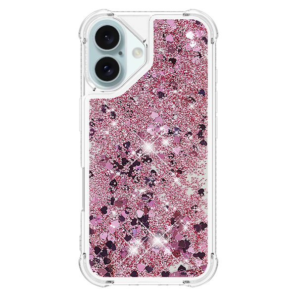 Glitter Bling TPU Case iPhone 16 Plus Roséguld