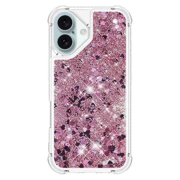 Glitter Bling TPU Skal iPhone 16 Plus Roséguld