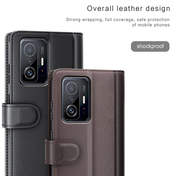 Ægte læderetui Xiaomi 11T/11T Pro Sort