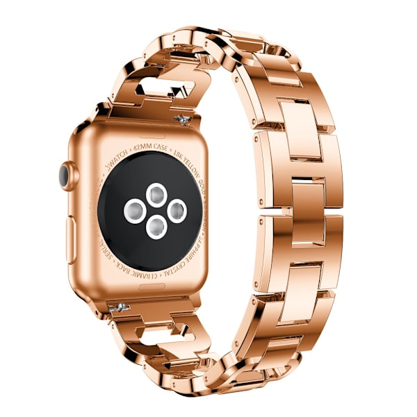 Rhinestone Metal Armbånd Apple Watch Series 10 42mm Roséguld