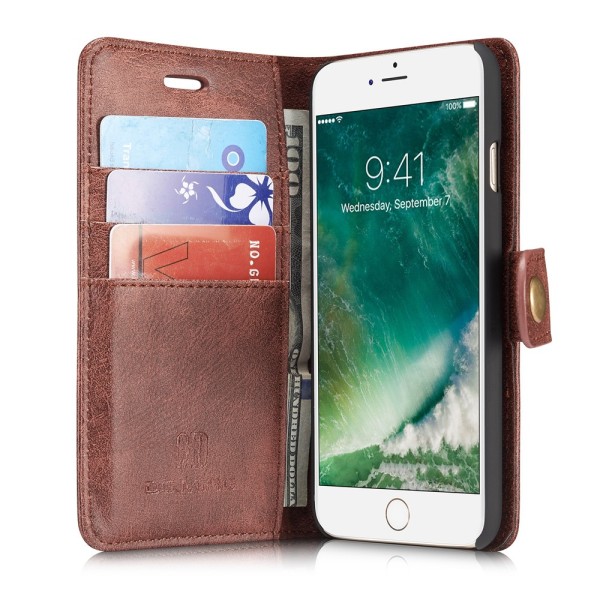 DG.MING 2-in-1 Magnet Wallet iPhone 7/8/SE Red