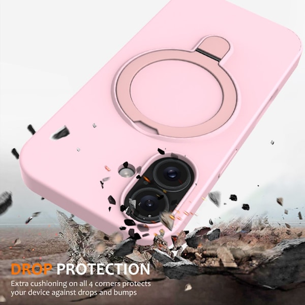 Silikonskal Kickstand MagSafe iPhone 16 Rosa