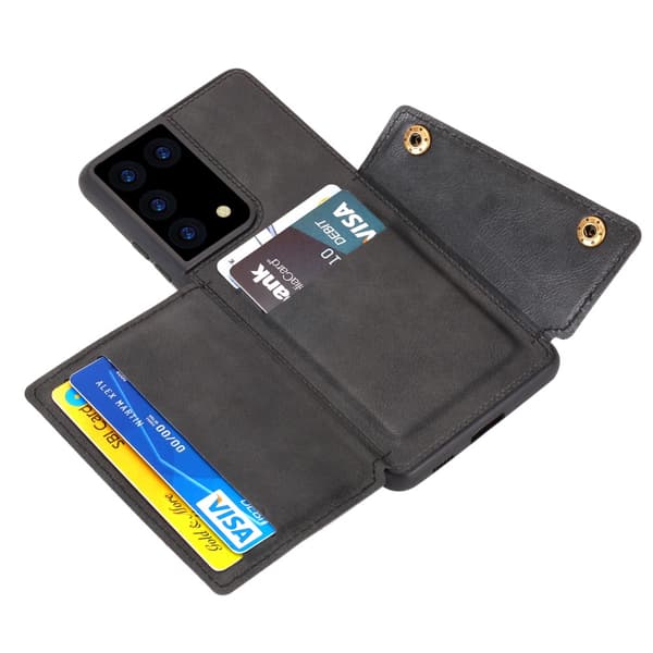 Etui med pung til Samsung Galaxy S21 Ultra Sort
