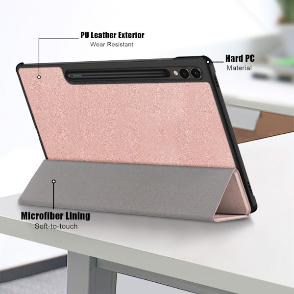 Samsung Galaxy Tab S9 Plus Fodral Tri-fold Rosa