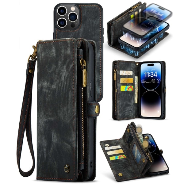 CaseMe Multi-Slot 2 i 1 Pungetui iPhone 14 Pro Max Sort