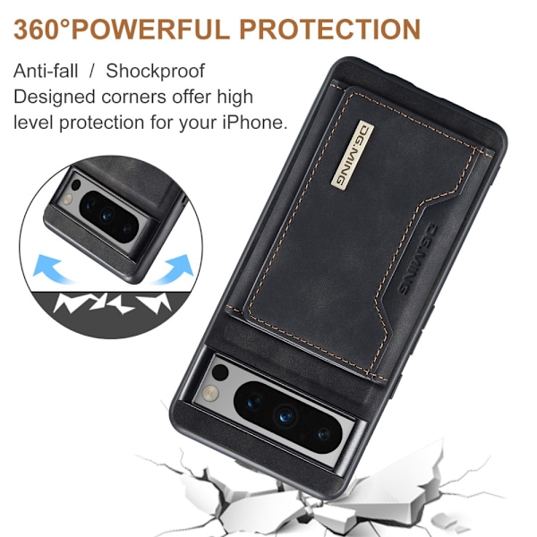DG.MING Magnetisk kortholder etui Google Pixel 8 Pro Sort
