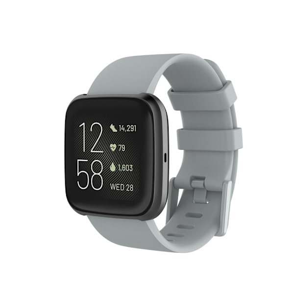 Fitbit Versa/Versa 2 -silikoniranneke, harmaa