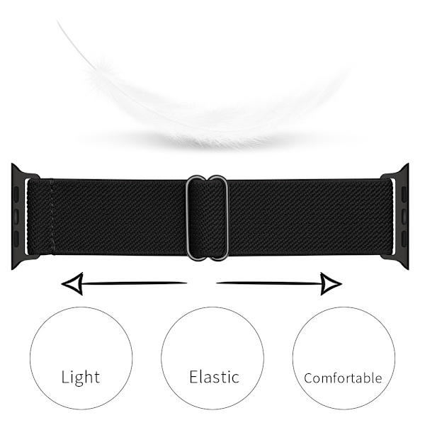 Elastiskt Nylonarmband Apple Watch Series 10 46mm Svart