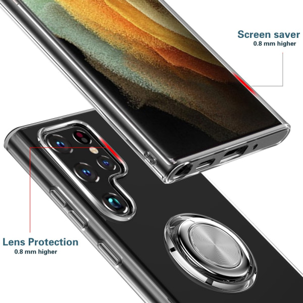 Skal Ringhållare Samsung Galaxy S22 Ultra Transparent