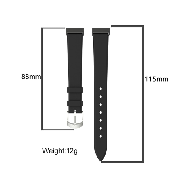 Ægte Læderrem Fitbit Luxe Sort