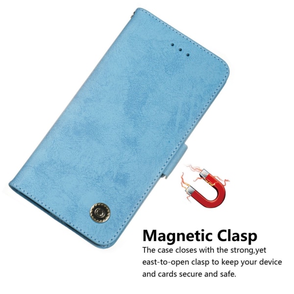 Vintage lompakkokotelo magneetilla iPhone 11 Pro Max Baby Blue