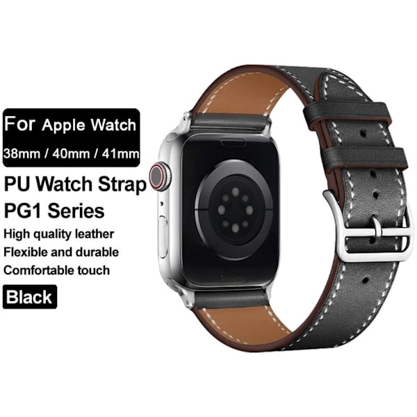Imak Læderarmbånd Apple Watch Series 10 42mm Sort