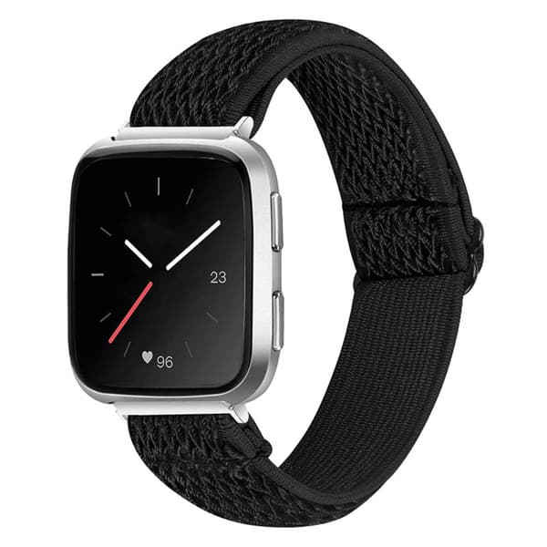 Flettet nylonrem til Fitbit Versa/Versa 2 - Sort