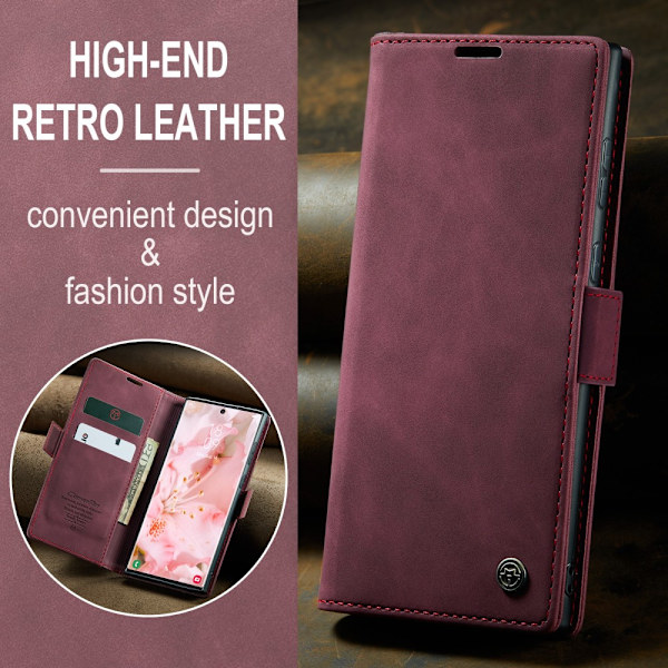 CaseMe Slim Lompakkokotelo Samsung Galaxy S24 Ultra Punainen