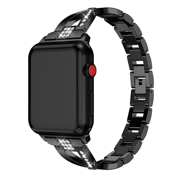 Rhinestone Krystalarmbånd Apple Watch Series 10 46mm Sort