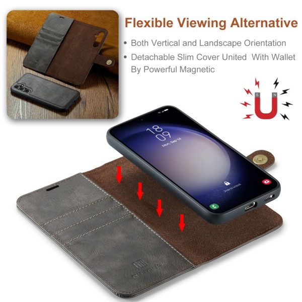 DG.MING 2-in-1 Magnet Wallet Samsung Galaxy A35 Brown