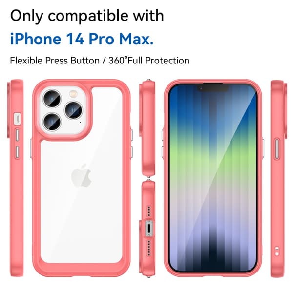 Hybrid Edge Skal iPhone 14 Pro Max Röd