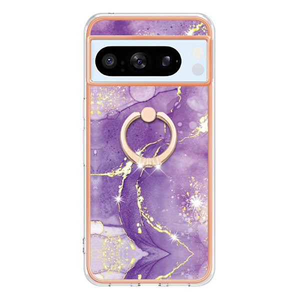Kotelo kääntyvällä rengaspidikkeellä Google Pixel 8 Pro -puhelimelle, lila marmori