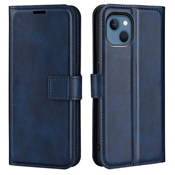 iPhone 14 Plus Wallet Læder Blå