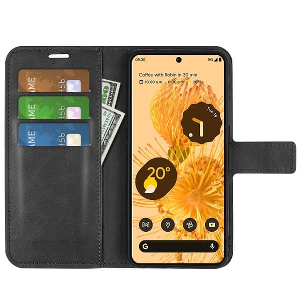 Plånboksfodral Läder Google Pixel 7 Pro Svart