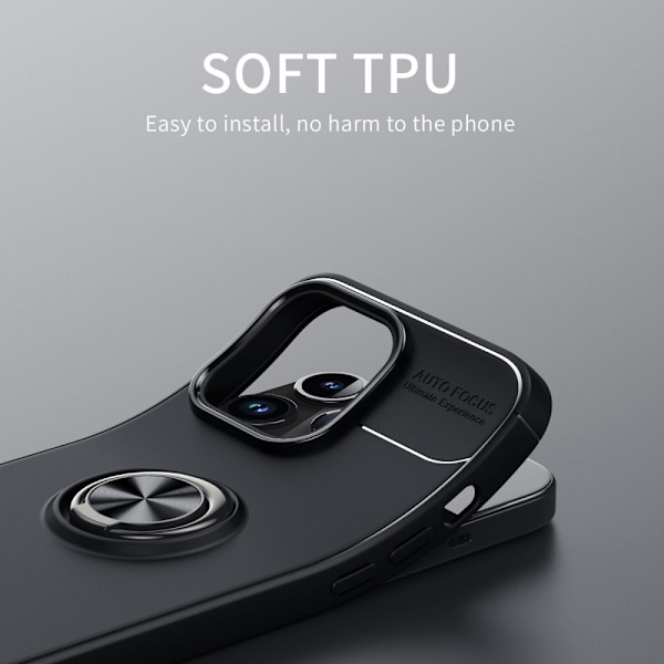Etui med Ringholder til iPhone 15 Pro Max Sort