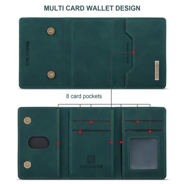 DG.MING 2-i-1 Magnetiskt Skal Med Kortfack iPhone 16 Pro Grön