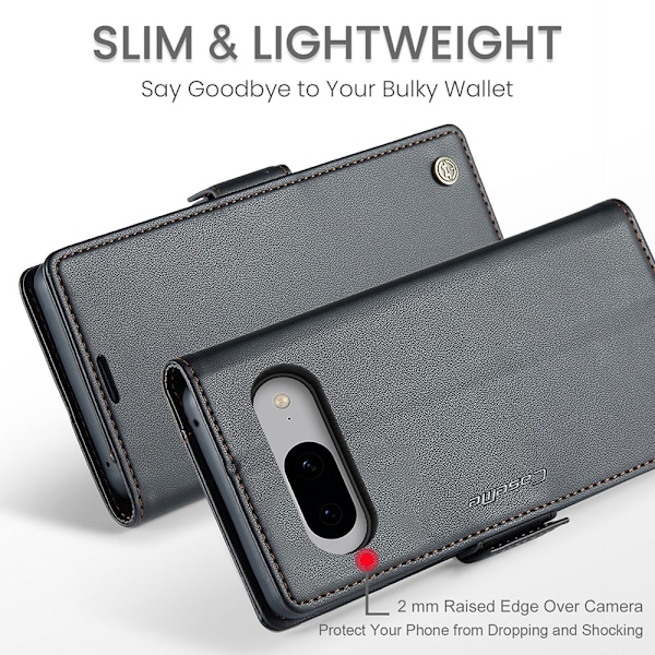CaseMe Slim Pungetui RFID-beskyttelse Google Pixel 8 Sort