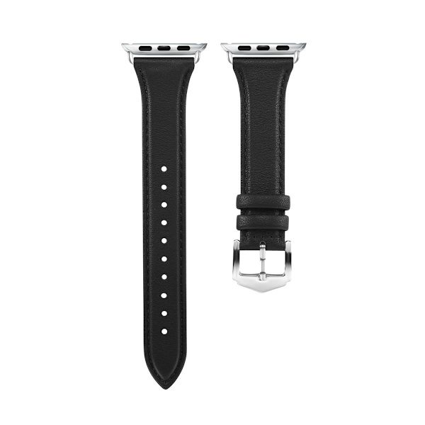 Kapea nahkaranneke Apple Watch 41mm Series 9 Musta