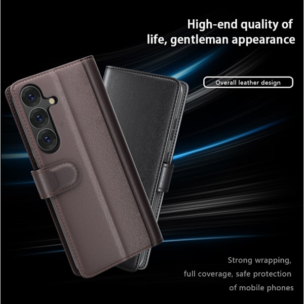 Ægte Læderetui Samsung Galaxy S25 Sort