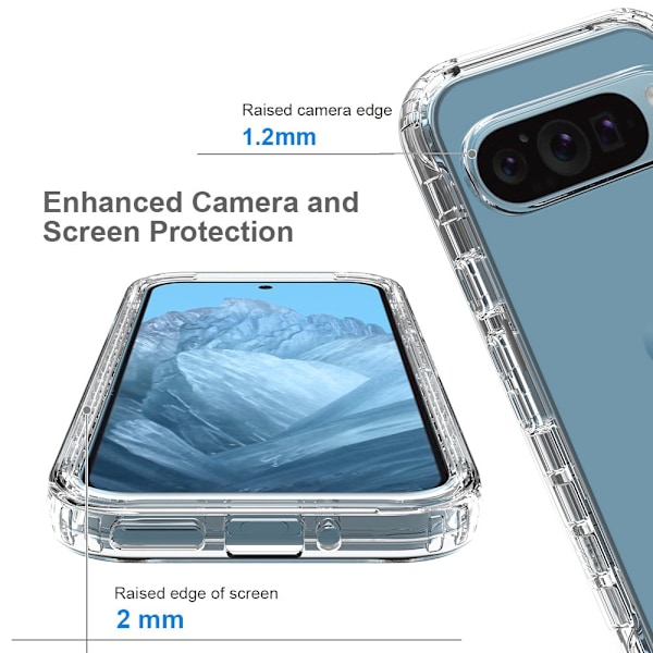 360 Full Cover Edge Case Google Pixel 9 Pro Transparent