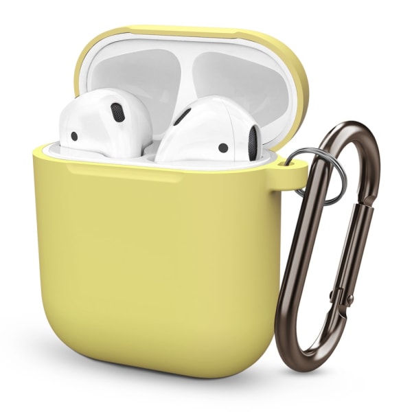 Silikonecover med karabinhage til Apple AirPods - Gul