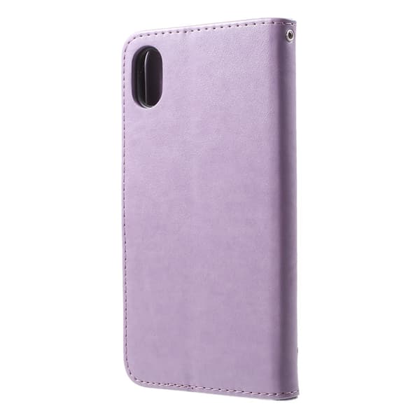 Læderetui Sommerfugle iPhone XR Lilla