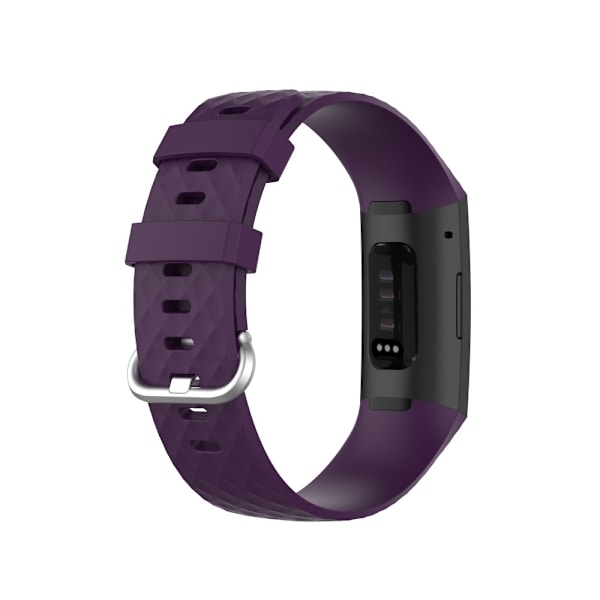 Silikonarmband Till Fitbit Charge 3/4 Lila (L) L