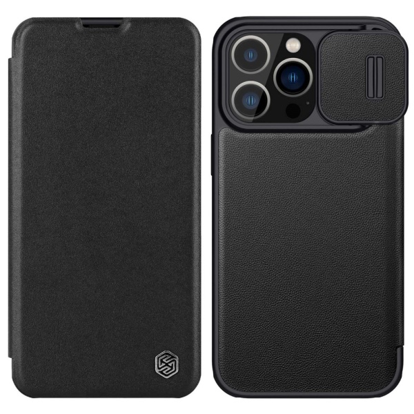 Nillkin Qin -sarjan iPhone 14 Pro Max Case Camshield Musta