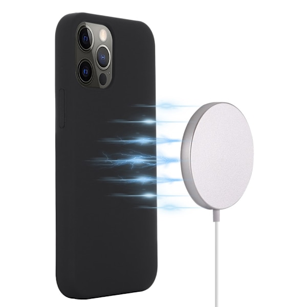 MagSafe-silikonikuori iPhone 15 Pro Max - Musta