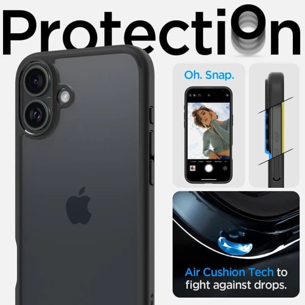 Spigen iPhone 16 -kotelo Ultra Hybrid Matte Black