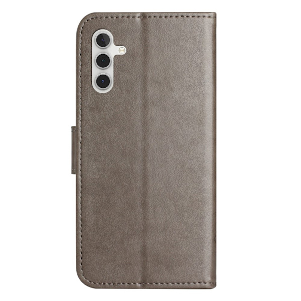 Läderfodral Fjärilar Samsung Galaxy A14 Grå
