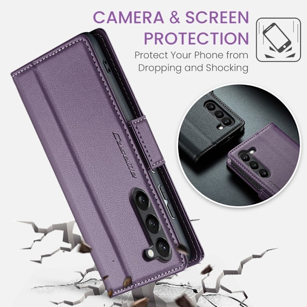 CaseMe Slim Wallet Case RFID-beskyttelse Samsung Galaxy S25 Lilla