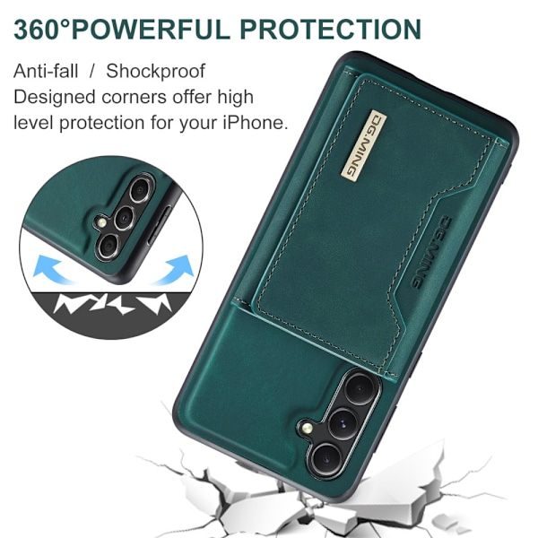 DG.MING 2 i 1 Magnetisk Kortlomme Etui Samsung Galaxy S25 Grøn
