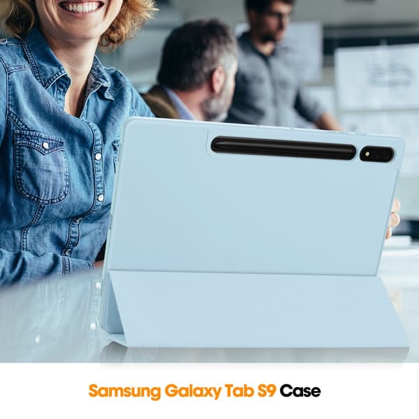 Samsung Galaxy Tab S10 Plus Etui Tri-Fold Med Pen-holder Blå